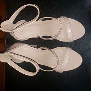 Nude 3 Strap Heels